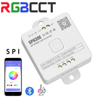 SP636E-SP639E SPI FCOB Пиксели светодиодный Контроллер SK6812 WS2814 RGBW WS2812B RGB Полоса света Bluetooth Музыка IOS Android 2.4 G 5V-24V