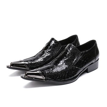 Zapato Social Masculino, мужские туфли из натуральной кожи с острым носком из кожи питона, свадебные деловые оксфордские туфли без застежки