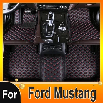 Автомобильные коврики для Ford Mustang 2015-2022 2016 17 18 19 20 21 Пользовательские автомобильные Накладки для ног автомобильные ковровые покрытия аксессуары для интерьера