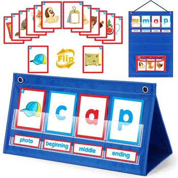 Карманная таблица для детского сада, карточки со словами CVC, обучающие карточки для детей, конструктор слов CVC, акустические игры, Школьные принадлежности