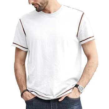 Мужская летняя повседневная футболка в стиле пэчворк, классическая футболка с коротким рукавом, мужские мягкие хлопковые модные футболки оверсайз в стиле хип-хоп, большие размеры