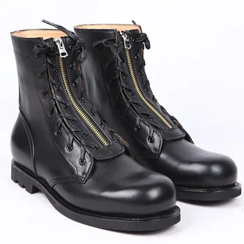 Мужские ботинки Goodyear-Welding, ботинки на платформе из натуральной кожи ручной работы, высококачественная кожа для полетов, ботинки с воловьей кожей на верхнем слое