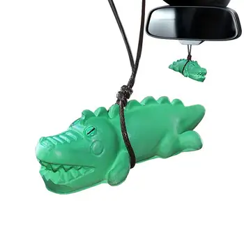 Подвесной декор в виде качающегося крокодила Мультяшный Орнамент для зеркала заднего вида автомобиля Подвесной кулон в виде переносного крокодила Украшение интерьера автомобиля