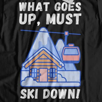 То, Что Поднимается Наверх, Должно Спускаться На лыжах Забавная Лыжная футболка Slope Gondola s