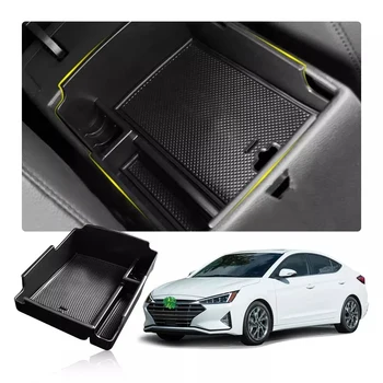 Ящик Для Хранения Автомобильного Подлокотника Hyundai Elantra 2019 2020 Коробка Для Хранения Центрального Управления Авто Аксессуары Для Интерьера Черный